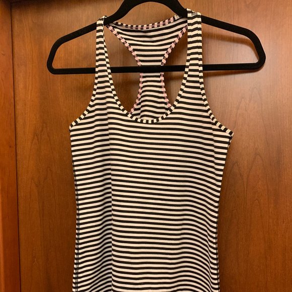 lululemon athletica Tops - LuluLemon Black and White Striped Tank Top